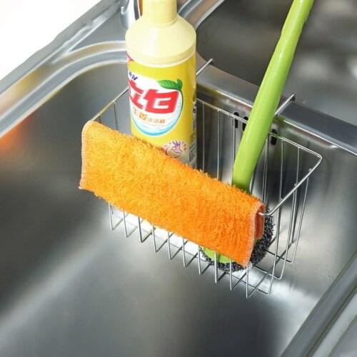 Stainless Steel Sink Drain Hanging Basket Kitchen Storage Basket Sink Rack Wig Storage Rack Hanger Cabinet Organizer