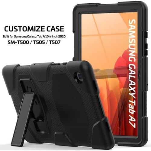 Shockproof Silicone Tablet Case For Samsung Galaxy Tab A7 10.4 Case 2020 T500 T505 T507 with Built-in Kickstand Protective Cover