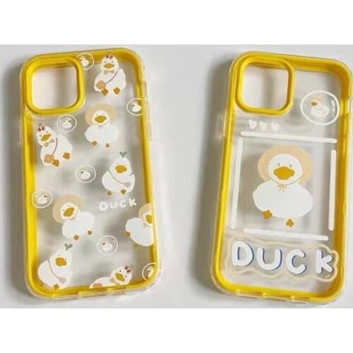 Lovely Yellow Duck Transparent Case for iPhone 12 Pro Max Back Phone Cover for 12 11 Pro Max X XS XR 8 7 Plus SE 2020