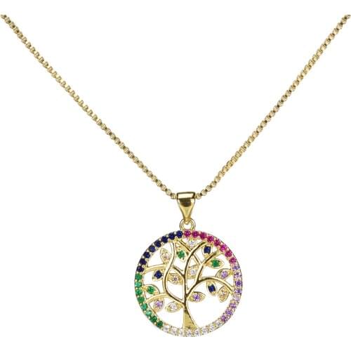 Luxury CZ zirconia infinity love life tree cross charms Pendant Necklace link chain Necklaces & Pendants for women jewelry