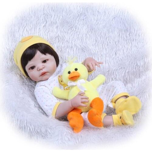 55cm Full Body Silicone Reborn Girl Baby Doll Toy Lifelike cute Princess Newborn Babies Doll Cute Birthday Gift Bathe Toy NPK