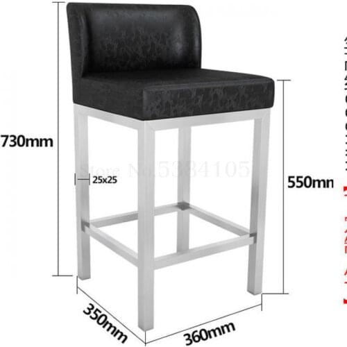 Modern Stainless Steel Bar, Chair, Backrest, Special Stool For Glasses Jewelry Store, Front Desk, Cashier Counter, High