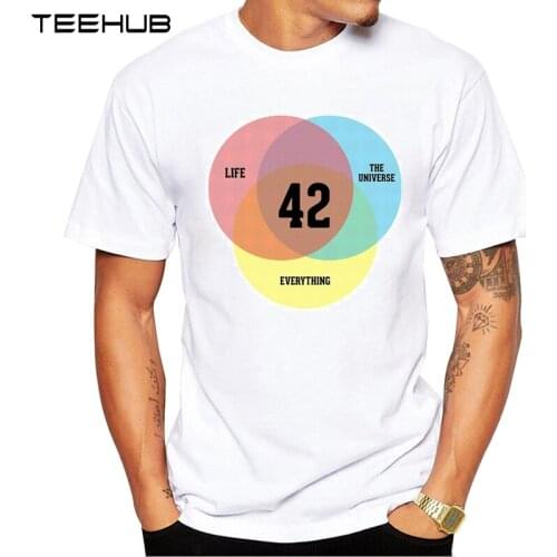 TEEHUB Mens New Fashion Venn Diagram Design Short Sleeve T-Shirt Cool Printed Tops Hipster Tee Shirts