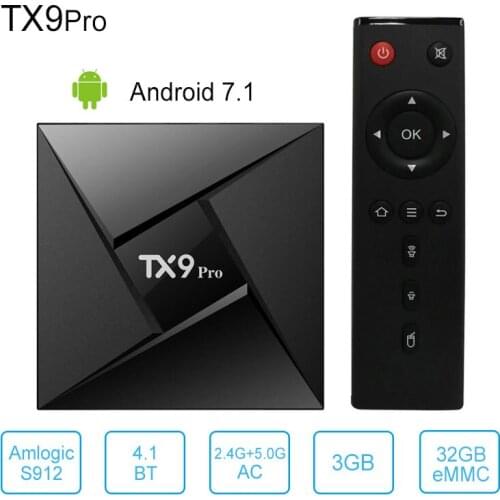 New TX9 Pro TV Box Amlogic S912 Octa Core 3G 32G Android 7.1 2.4G/5G Dual WiFi Bluetooth4.1 4K Set top Box Smart Media Player