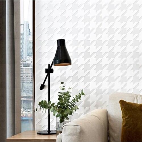 Wellyu Houndstooth wallpaper decoration simple high-end special fashion womens clothing store Nordic white pattern pure white