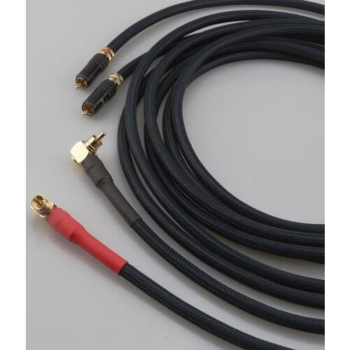 High Quality HI-End Top Grade Silver Plated RCA Male To Right Angled RCA Audio Extension Cable HIFI