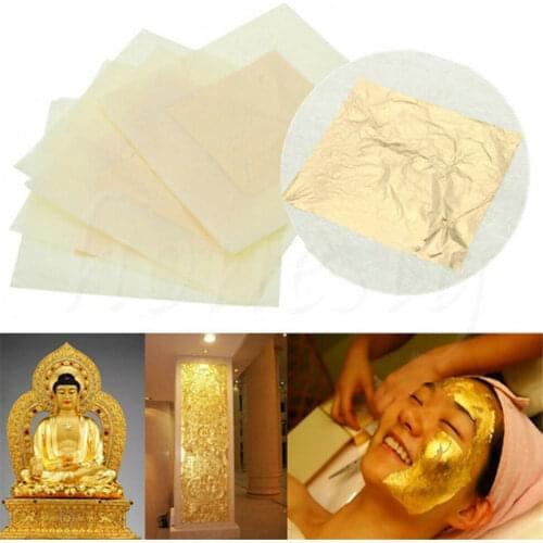 1pcs 24K Pure Gold Edible Real Gold Leaf Sheet Gilding Craft Mask SPA 4.33cm
