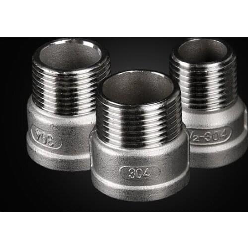 1pc 304 stainless steel inner and outer wire straight-through reducer, reducing inner wire size head 1/2" DN15, 3/4" DN20,1"