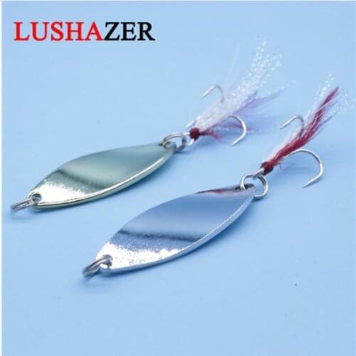 1PCS Rotating Metal Spinner Spoon Fishing Lure6g 9g Hard Baits with feather treble Hook Trout Pike Pesca Peche fishing Tackle