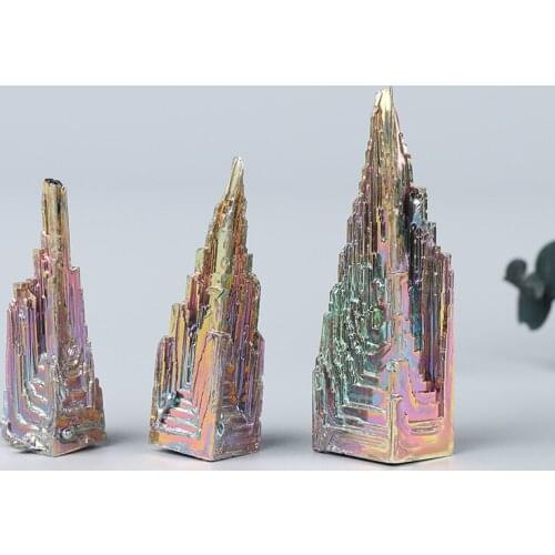 100% Natural Bismuth Ore Quartz Gemstone Metal Quartz Pyramid Raw Material Crystal Reiki Healing Stone Home Decoration