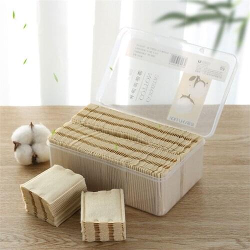 120 Pieces Thickened Bamboo Fiber Cosmetic Cotton Makeup Remover Natural Color Cotton Pads Face Cleaning Nail Wipes E1019