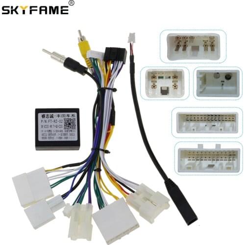 SKYFAME 16Pin Car stereo Wire Harness with canbus box For TOYOTA PRADO LAND CRUISER Stereo power cable decoder