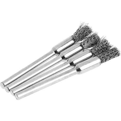 4Pcs 5mm Steel Wire Brushes Polishing Wheel Brush for Tools Mini Brushed Burr