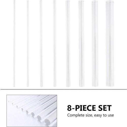 8Pcs Clear Round Acrylic Rod Round Twist Bar Dotting Tools Transparent Perspex Bar DIY Acrylic Dotting Stick Accessories
