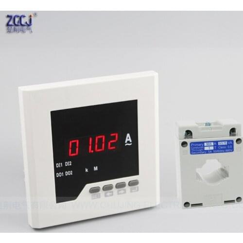 AC 0-50A 100A 200A 250A 300A feeding machine ampere meter with High ampere alarm and Low current alarm with 2 alarm relay output