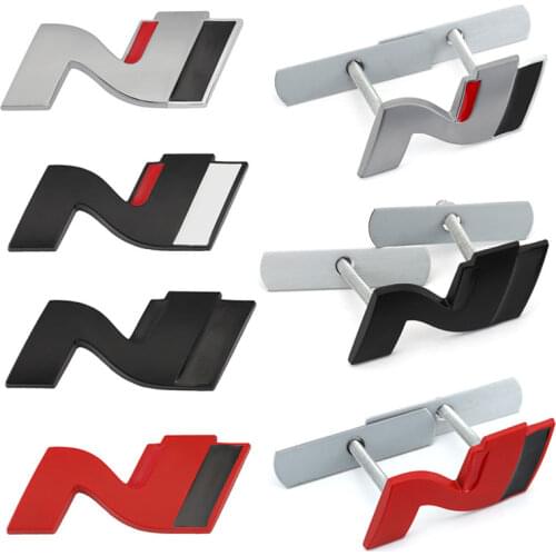 Car Sticker N Line Nline Badge Emblem Decal Front Grille for Hyundai I30 2021 Sonata Elantra Veloster Kona Tucson N Line Styling