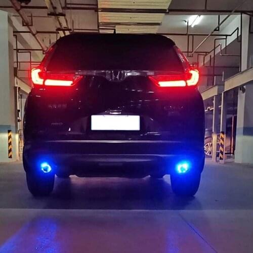 Car Exhaust Muffler Pipe Universal Car Carbon FiberPipe Chrome Exhaust Tail Muffler Tip Pipe Silver with Red/Blue LED Light