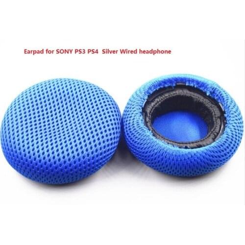 Free ship.1pair. replace earpad for S0NY PS3 PS4 Silver Wired headphone. PS3 earpad. blue