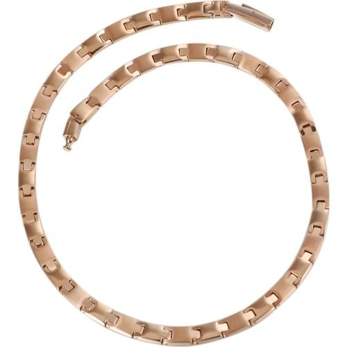 Wollet Jewelry Rose Gold Color Stainless Steel Necklace for Men Women Hematite and Germanium Health Healing Energy Bio Magnet