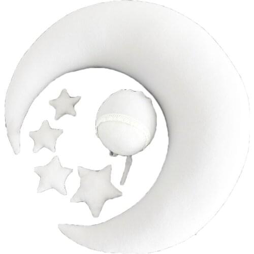 Baby Posing Pillow Newborn Photography Props Cute Baby Hat Colorful Beans Moon Stars Photo Shooting Set For Infant Newborn Gifts