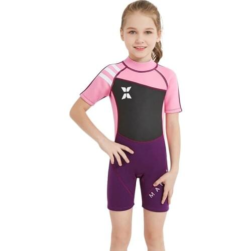 Kids Scuba Diving Suit Wetsuit 2.5MM Neoprene Wetsuit children for boys girls One-piece Shorty Sleeves UV protection Swimwear