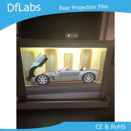 DfLabs light gray rear projection screen film display great image or video on the window