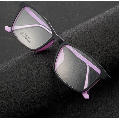 Women Men Square Myopia Prescription Eyeglasses Frames New Full Optical Korean Eyewear Titanium Alloy Glasses Frame Legs
