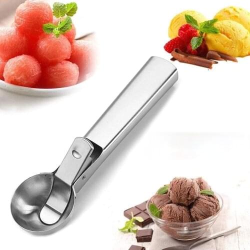 Two Size Ice Cream Scoops Stacks Stainless Steel Ice Cream Digger Non-Stick Fruit Ice Ball Maker Watermelon Ice Cream Spoon Tool
