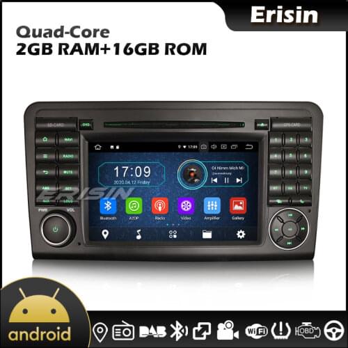 Erisin 5961 7" Android 10.0 DAB CarPlay Navi DVR Wifi SWC TPMS Car Video for Mercedes Benz ML Class W164 GL Class X164