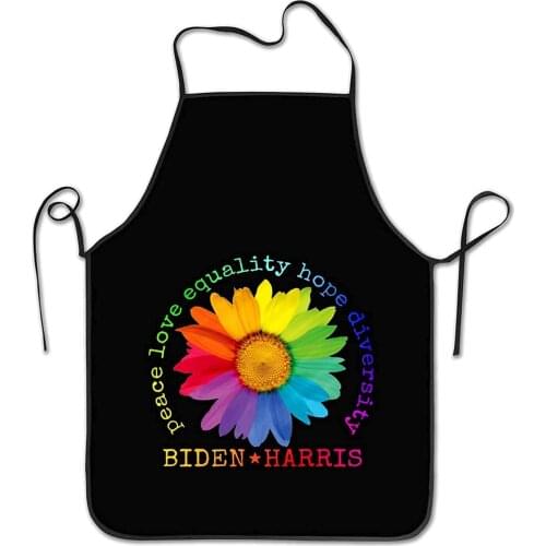 Love Equality Hope Sunflower LGBT Gay Apron Adjustable Kitchen Aprons Waterproof with Pocket for Men Women Cooking Baking