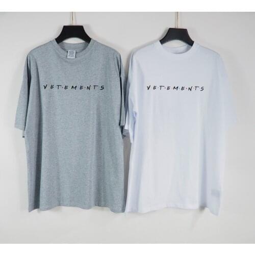Vetements Short-sleeved Female Couple Loose Street Hip-hop Trend T-shirt Mens Cotton Round Neck Letter Print 05