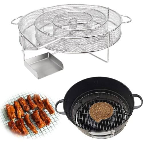 Cold Smoke Generator Smoker Wood Dust Hot Chip Smoker Salmon Bacon Fish Mini Apple Wood Smoking Box Steel Barbecue Grill
