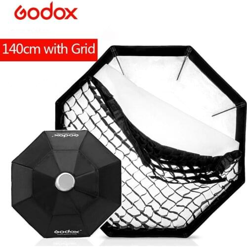 Godox 140cm 55" Octagon Honeycomb Grid Softbox for Photo Strobe Studio Flash Bowens Mount soft box