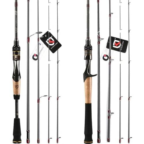 KYORIM K1 4 Sections Travel Baitcasting Spinning Lure Rod 1.87M Bait Casting Cane With Rod Bag Fishing Tackle Accessories