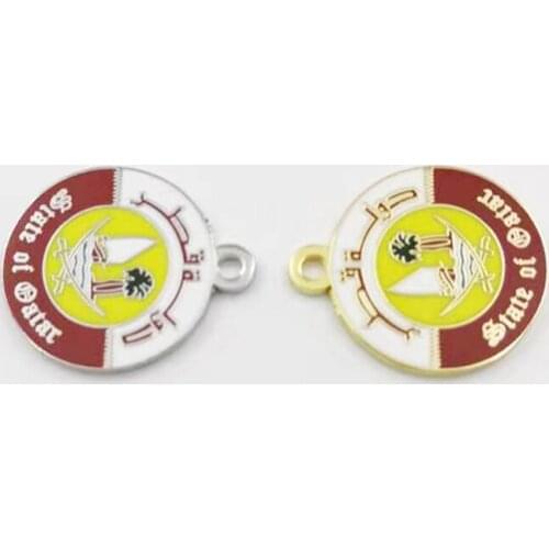 Qatar logo Badge Gold pendant Arabian countries Tasbih tassels High quality Gold double sided Muslim prayer beads Tassel