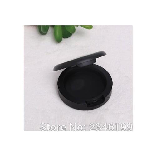 30pcs/lot Matte Black Empty Blusher Round Eyeshadow Case Lipstick Pressed Container Cosmetic Powder Compact Packing Box