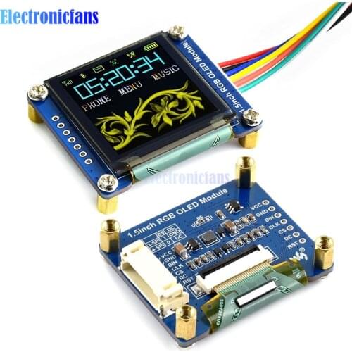 1.5inch RGB OLED Screen Display Module SSD1351 Driver 128X128 16-bit High Color Display Supports for Raspberry Pi /Arduino/STM32