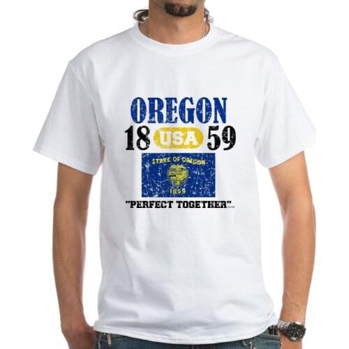 Hot Sale Men T Shirt Fashion OREGON USA 1859 STATEHOOD "PERFECT TOGETHER "DISTRESSED SHIRT Summer T-shirt