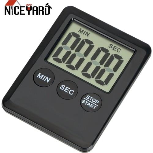 NICEYARD Large LCD Digital Screen Count Up Countdown Alarm Clock with Magnet Thin Simple Fashion Kitchen Cooking Timer