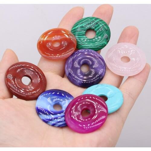 2021 New Hot Selling Natural Stone Gem Pendant Trend Romantic Handmade Crafts Making DIY Necklace Bracelet Jewelry Gift 30x30mm