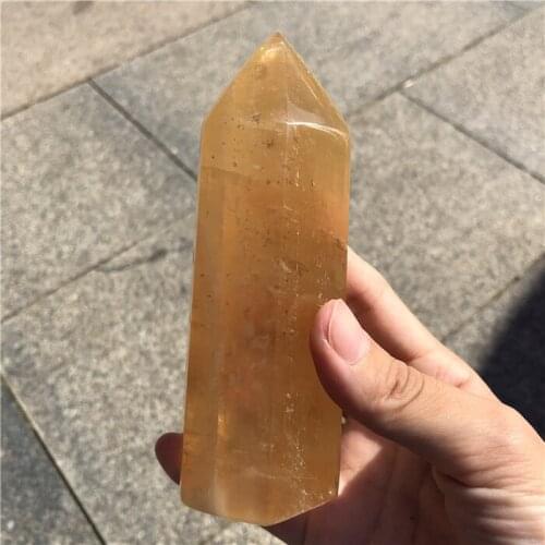 Orange calcite wand point iceland crystal tower huge size crystal points yellow calcite citrine crystal stone