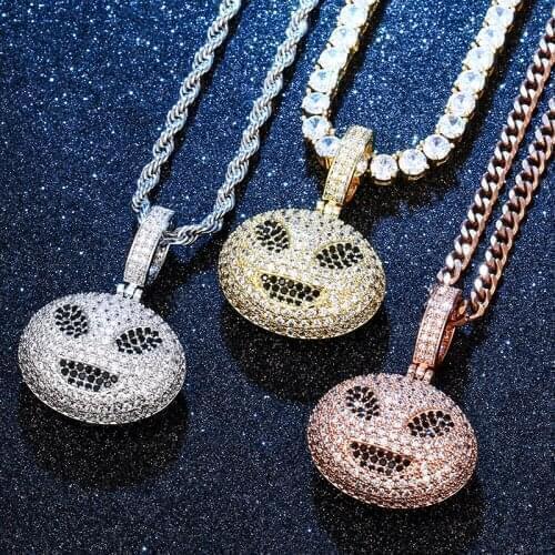 High Quality Personality Iced Out Cubic Zirco Devil Pig Dog Monkey Heart Smile Pendant &Necklace Hip Hop Jewelry For Gifts