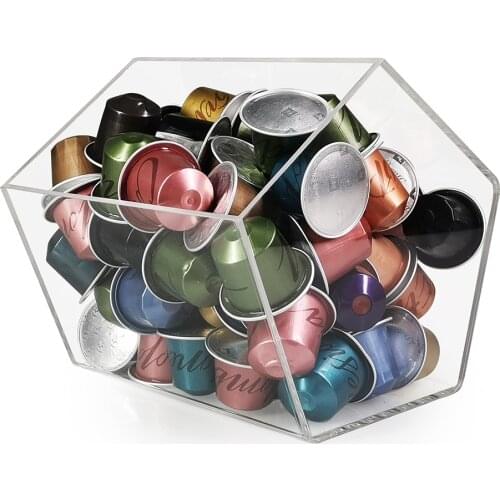 Recaps Coffee Capsule Holder Storage Stand Dispenser Organization Plexiglass for Nespresso Capsules Pods, Dolce Gusto Pods