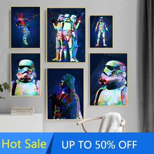 Star Wars Darth Vader Master Yoda Poster Canvas Painting Character Movie Print Wall Art Home Decor Childrens Room Decoration