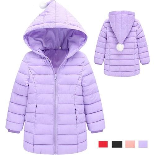 Girls Winter Down Jacket Children Warm Outerwear Long Coats Girls Down & Parkas 1-8Years Kids Ski Coat Girls Thin Down Clothes