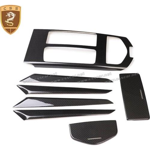 For Maserati Ghibli 2014-2016 Car Central Console Frame Interior Door Panel Trim Real Carbon Fiber