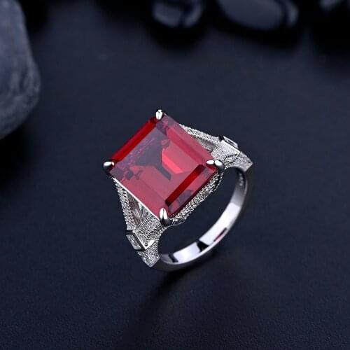 Original Design 925 Sterling Silver 12*14mm Natural Ruby Engagement Ring for Women Men Fine S925 Jewelry Ruby Party Ring Gift