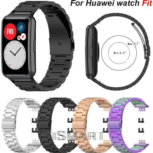 Luxury Stainless Steel Watch Band For Huawei Watch Fit Classic Metal Bracelet Strap Smart Watch WristBand