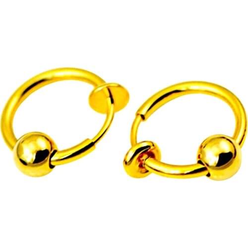 2Pcs New Colorful Fake Piercing Earring Ear Cuff with Ball Earcuff Men Womens Daith Tragus Helix Ear Clicker Clip Earring