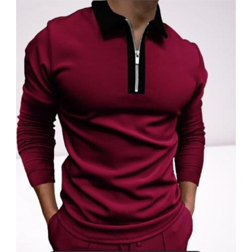 SHISHANGDEYEZI Long Sleeve Polos For Men